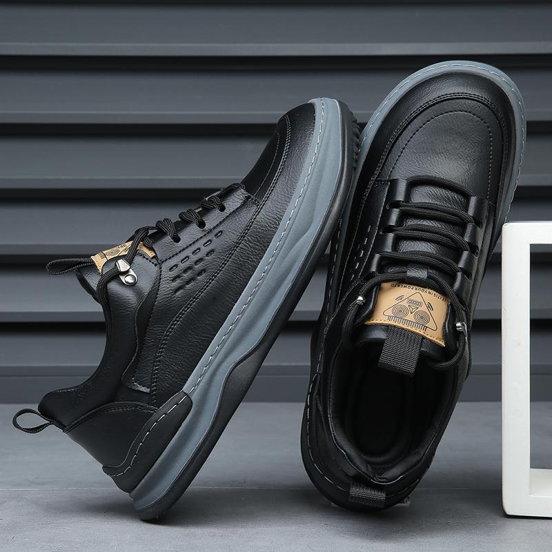 Fashion Leather Men Shoes Lace Up Oxfords Men Shoe Low Heeled Formal Shoe Men's Breathable Shoes Men Sneakers Outdoor Walking Shoes