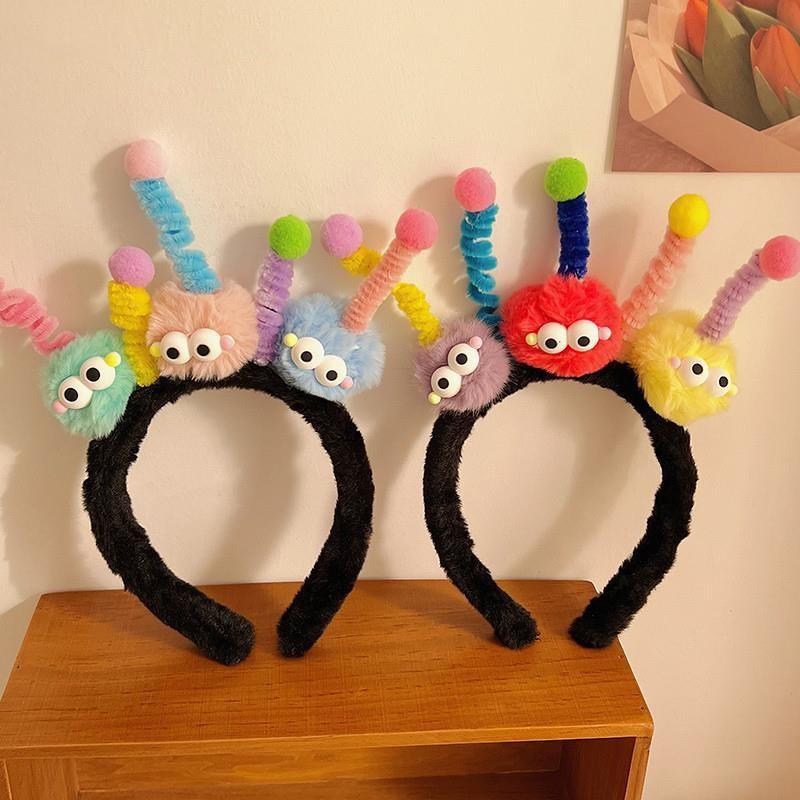 Animals Plush Headbands Ball Crooked Stick Crooked Furry Hair Accessories