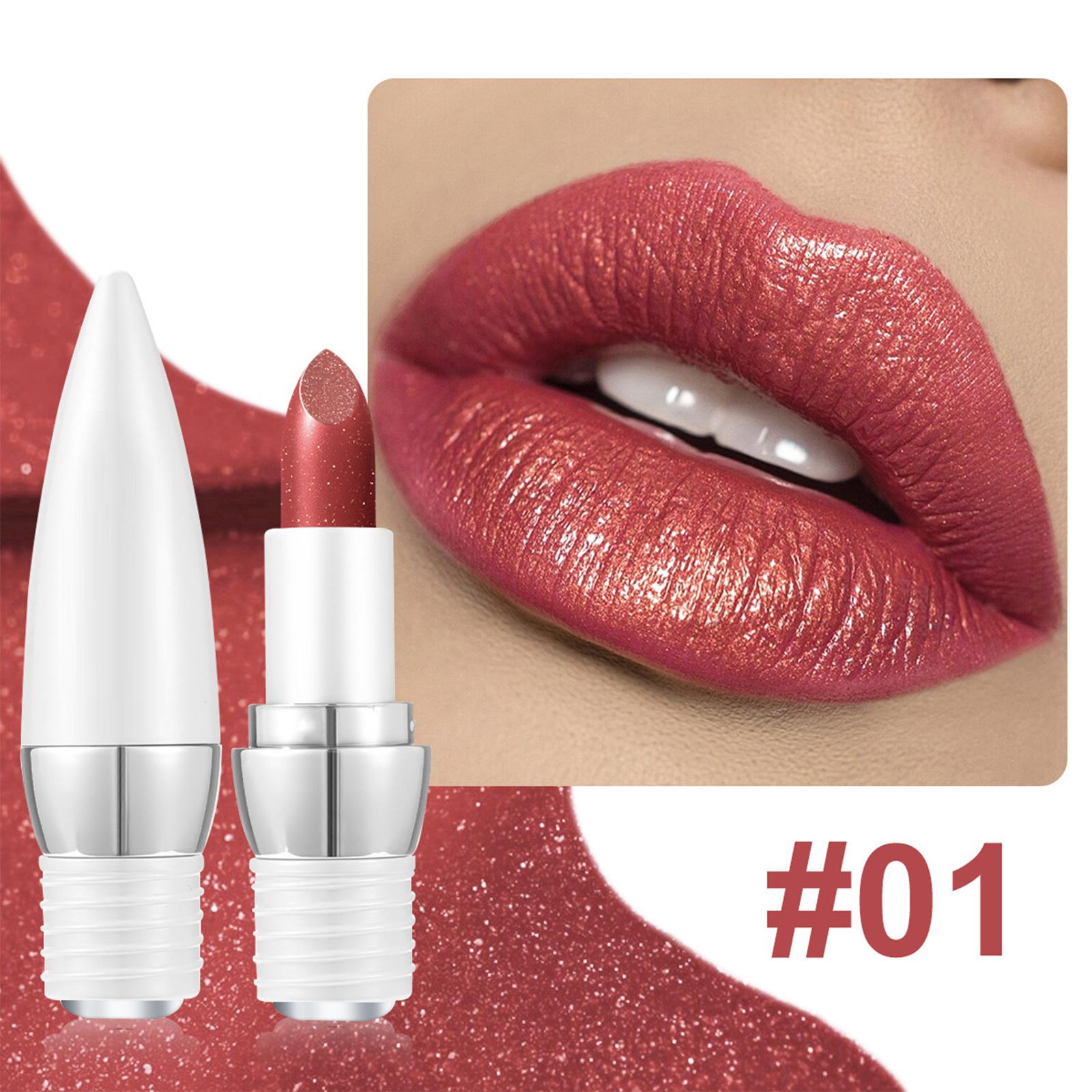 

1Pc Glittery Lipstick, Long-lasting Shimmery Texture Smooth Lip Color with High-Shine Finish One Size