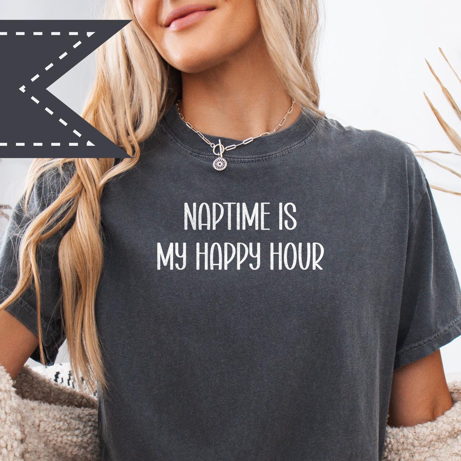 Comfort Colors® Graphic Tee – Naptime is My Happy Hour Motherhood Shirt, Teacher Appreciation Gift, Silly Tee for Her M