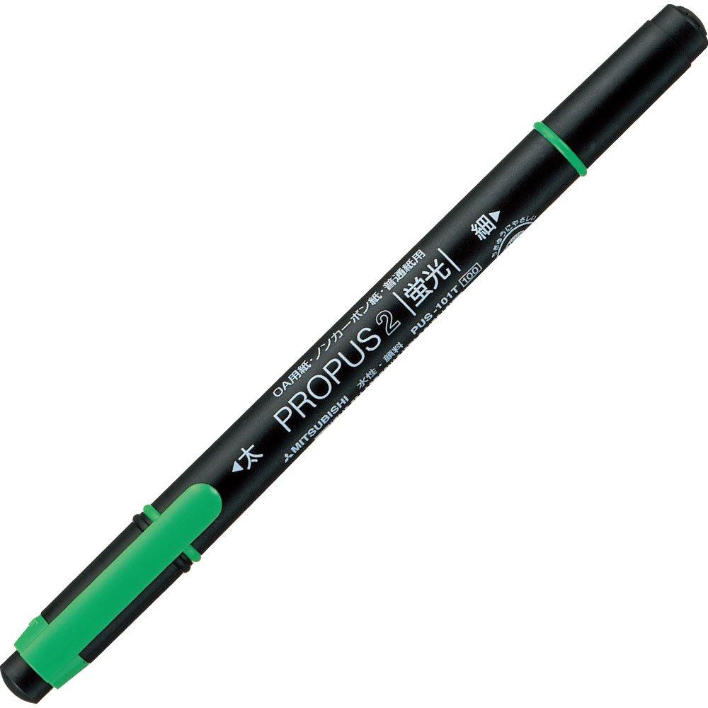 Mitsubishi Pencil Sign Pen 2 Green 6 Water-Based Pro-Pass PUS-101T(N)