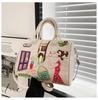 European And American Embroidered Three-Dimensional Women'S Bag New Large Capacity Shoulder  Boston Bag Trendy Crossbody Bag