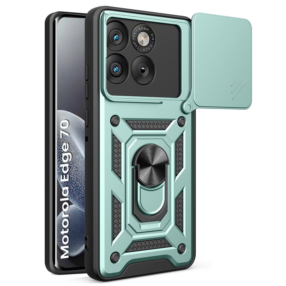 Armored case for Motorola Edge 70, CamShield Slide, green
