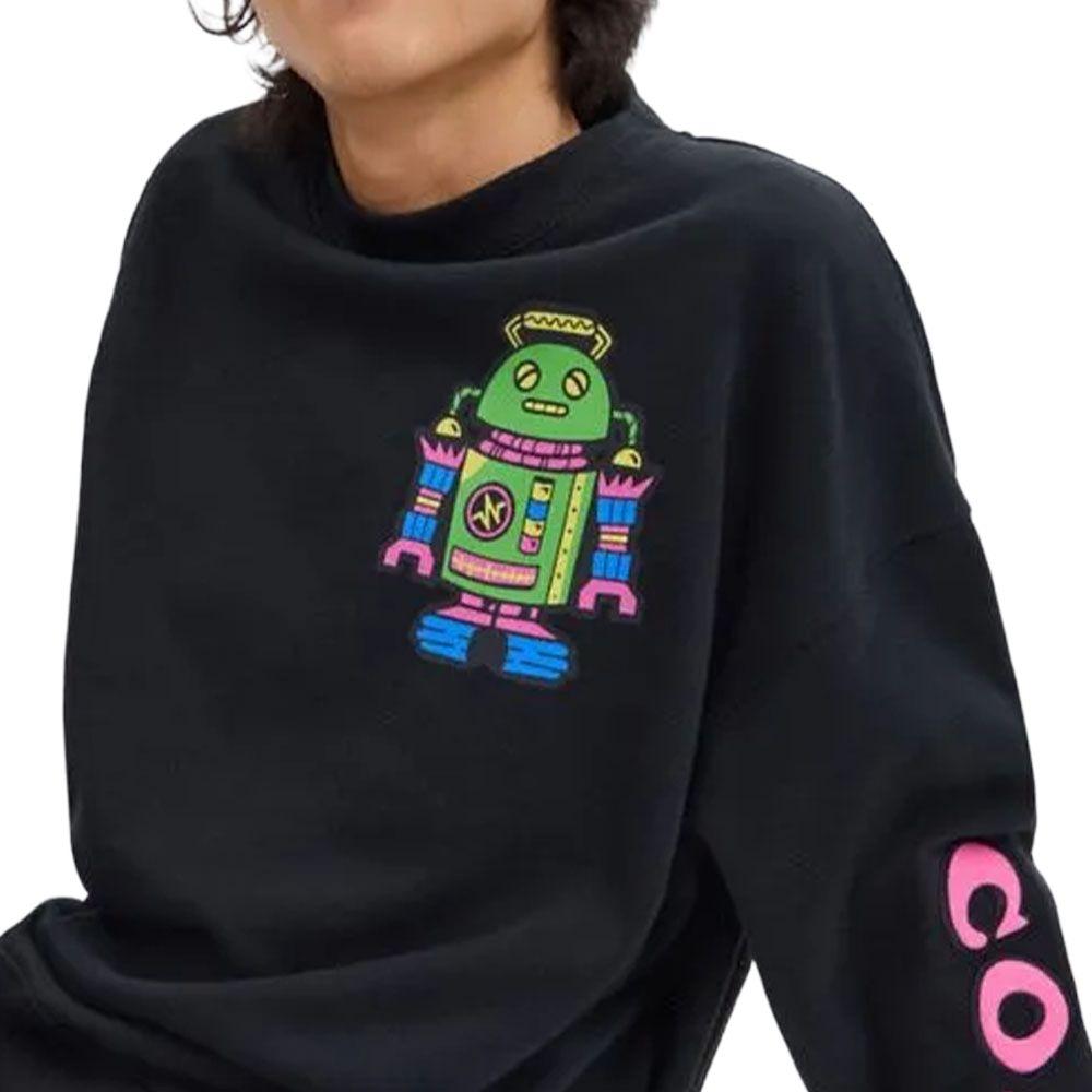 Coach Cosmic  FW24 Round Neck Letter Pattern Printed Long Sleeve Sweatshirt Men Sweatshirt Black CW774-BLK