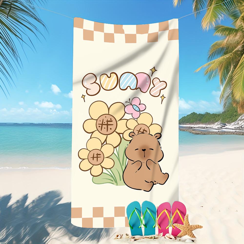 Capybara-Printed Beach Towels: Fun and Stylish for Your Beach Adventures! Sofa Cushion Cover, Room Home Decorationortable