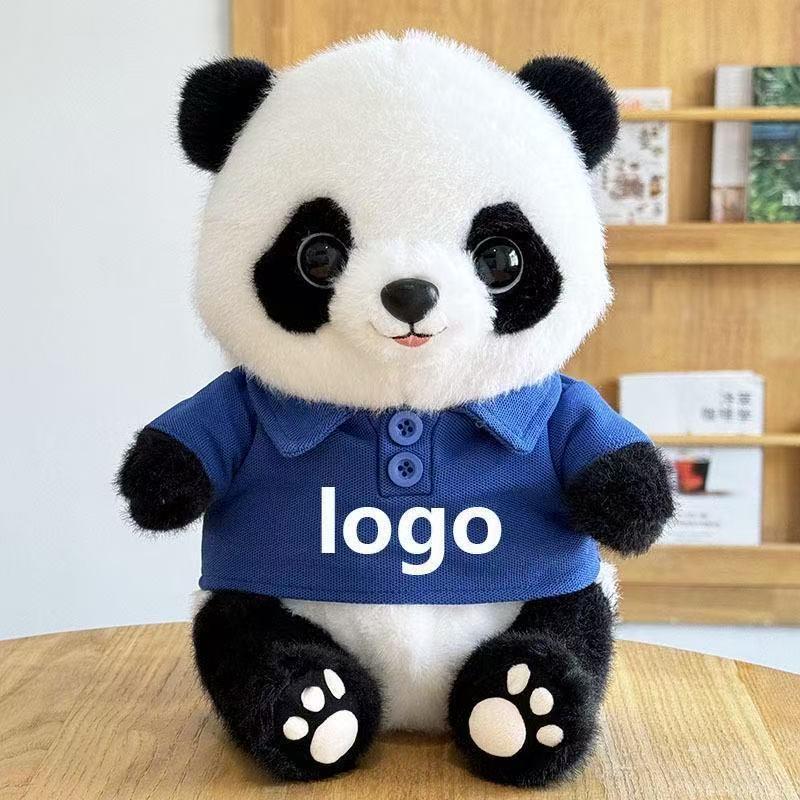 Adorable Panda Plush Toy with Outfit - Chengdu Souvenir and Festival Gift, Customizable with Logo.