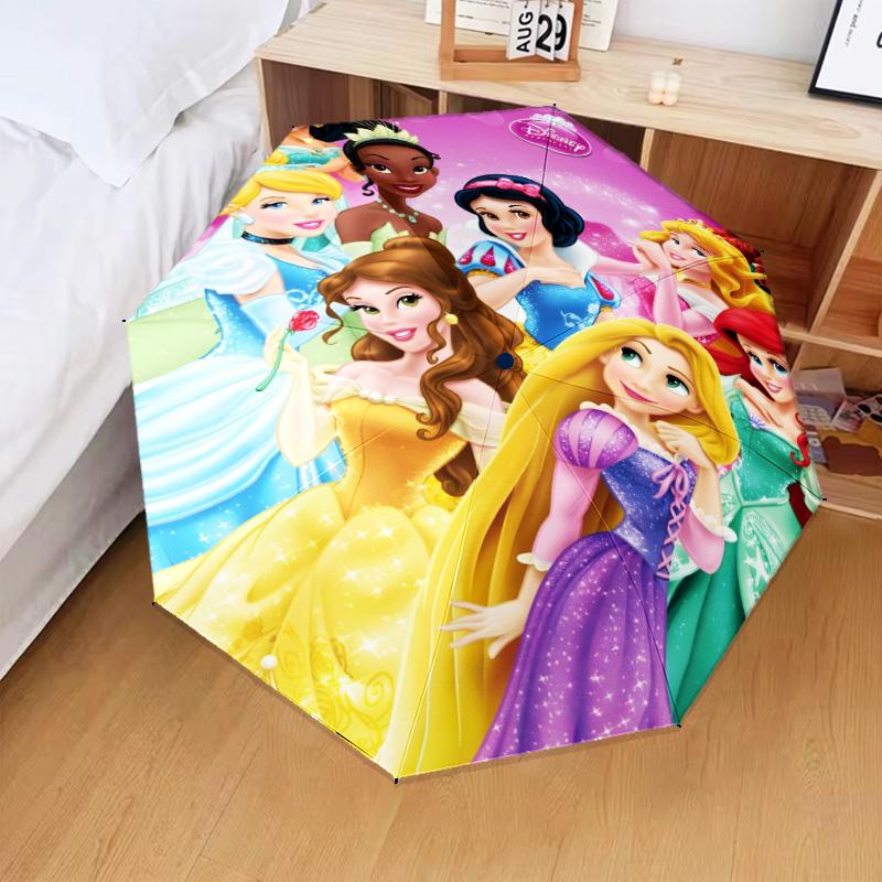1PC Cartoon Princess Printed Umbrella Folding Umbrella, Automatic Umbrella 8-Frame for Travel, Camping Fan Gifts Christmas Gifts