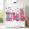 Soft Warm Milk Tea Color Ice Cream Blanket - Flannel Romantic Cover for Couch/Sofa, Perfect Girlfriend Gift