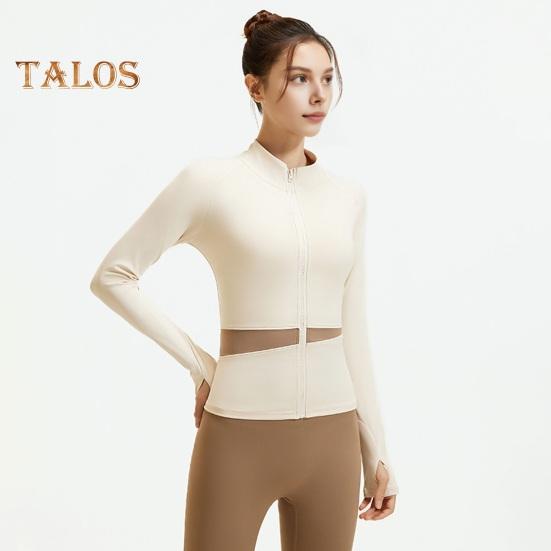 Dámská cvičební bunda na zip, zkrácená jógová bunda s dlouhým rukávem, slim fit, sportovní top na běhání, sportovní oblečení na fitness