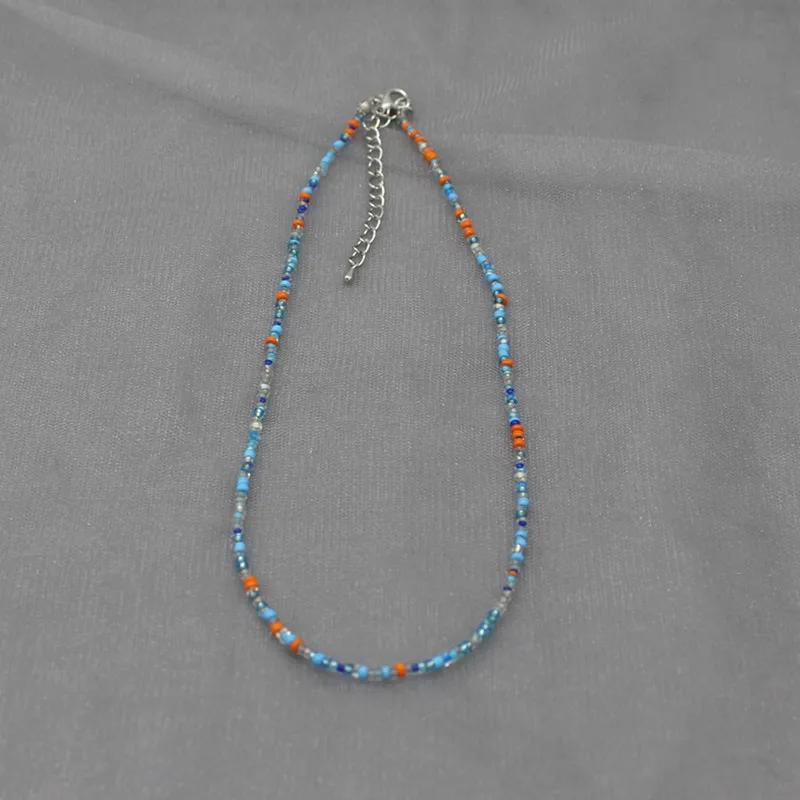 New Nature Shell Love Heart Choker Necklace For Girl Spring Summer Fashion Small Colorful Glass Beads Necklace Gift For Friend