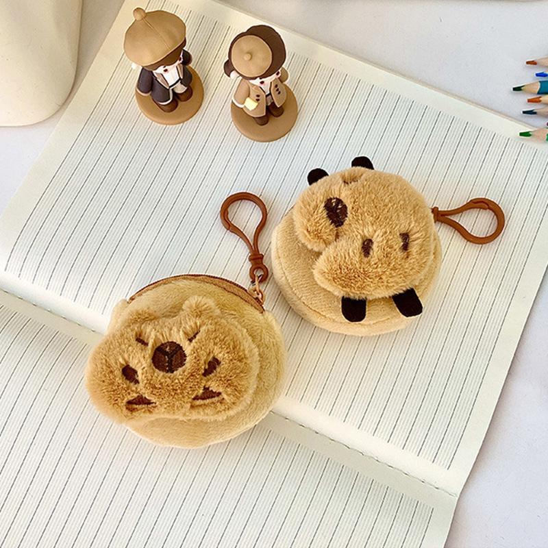 New Capibala Coin Purse Cartoon Mini Plush Capybara Pendant Portable Headset Bag Coin Storage Bag