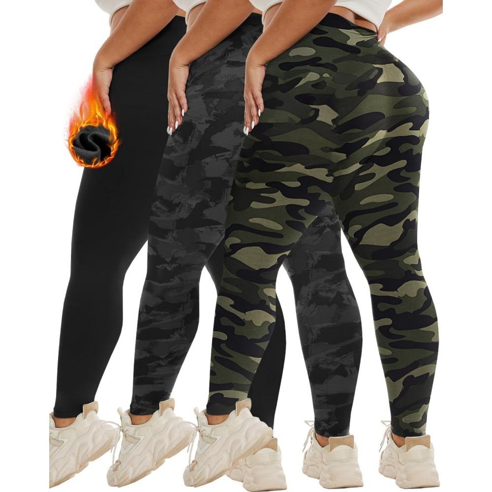 Women High Waist Fleece Lined Yoga Pants Tummy Control Soft Warm Hiking Winter