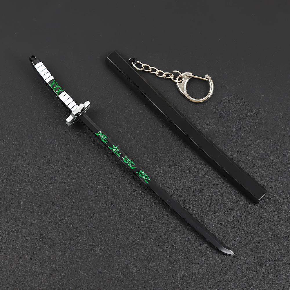 Demon Slayer Tanjiro Giyu Shinobu Nichirin Sword Keychain with Sheath, 17cm Alloy Model
