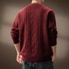Luxury Cable Knit Round Neck Pullover for Men - Trendy Autumn/Winter Loose Fit Sweater