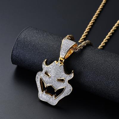 Necklace Mens European and American Zircon Pendant Halloween Costume Mask Vampire Monster Pendant Trendy Necklace