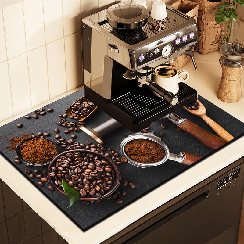 

Быстросохнущий впитывающий коврик из кофейных зерен диатомита для столешниц и обеденных столов 50x60cm, 2.5mm Thick