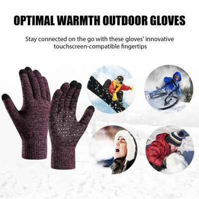 Erkekler ve Kadınlar için Kışlık Eldivenler Kaymaz Dokunmatik Ekran Termal Eldivenler Soğuk Hava Yürüyüşü Kayak Bisiklet için Kadife Astarlı Eldivenler
