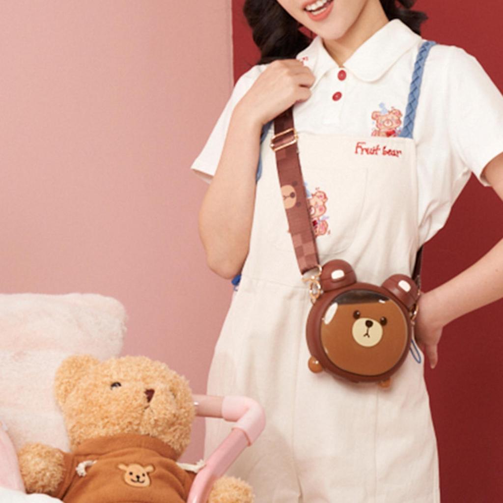 Großes Fassungsvermögen 750ml Niedlicher Bären-Wasserkocher Becher mit Strohhalm Sommer Silikon-Strohhalm Trinkbecher Kinder Wasserbecher Für die Schule