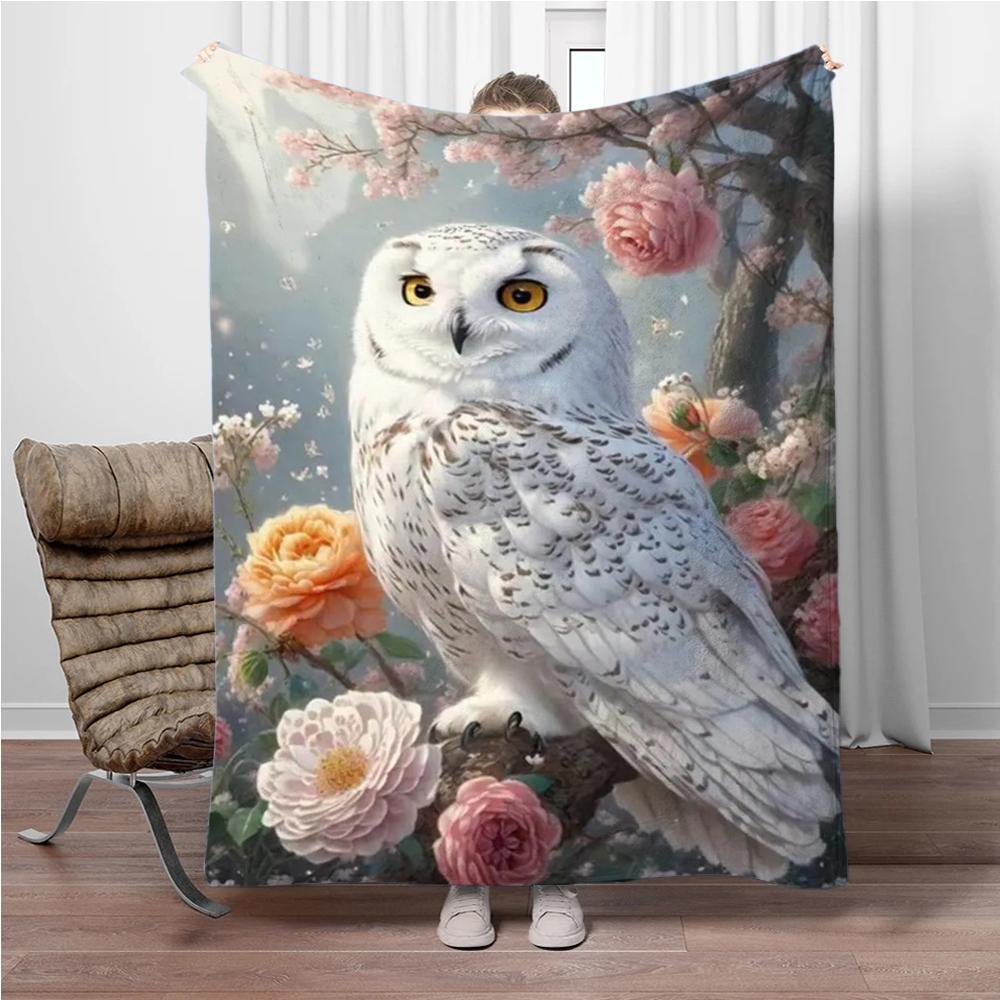 White Owl Flannel Blanket Children Warm Soft Blanket For Sofa Bed Cover Blanket Suitable For Birthday Souvenir Camping Gifts