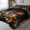 3Pcs Botanical Mushroom Bedding Duvet Cover Set Dark Fantasy Mushroom Bedding Quilt Set Floral Mushroom Themed Bed Quilt Set