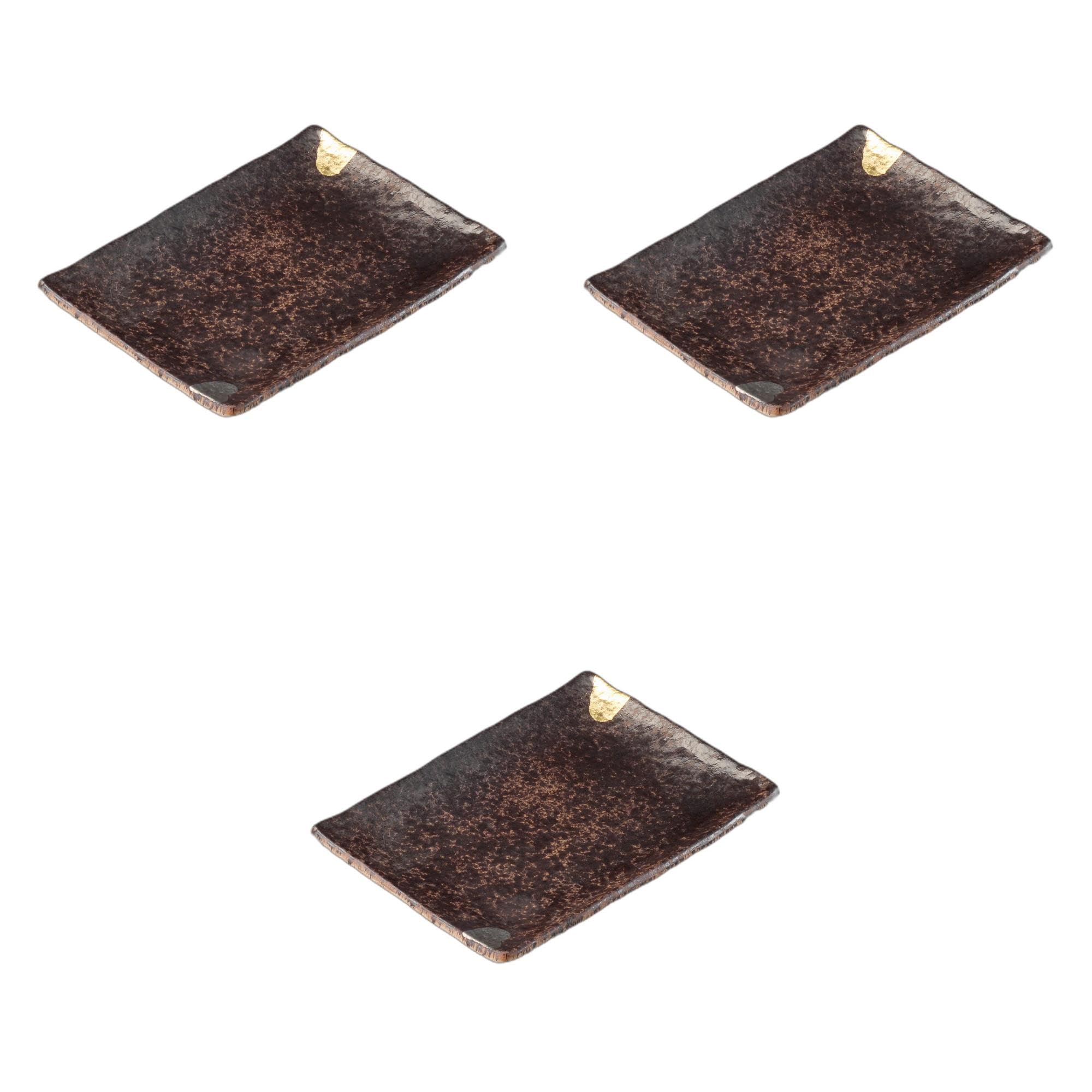 

Set of 3 Nanban Gold and Silver Ceramic Plates x 13 x Setomonohonpo Ceramic Plates 7.0 [20.2 1.8 cm]