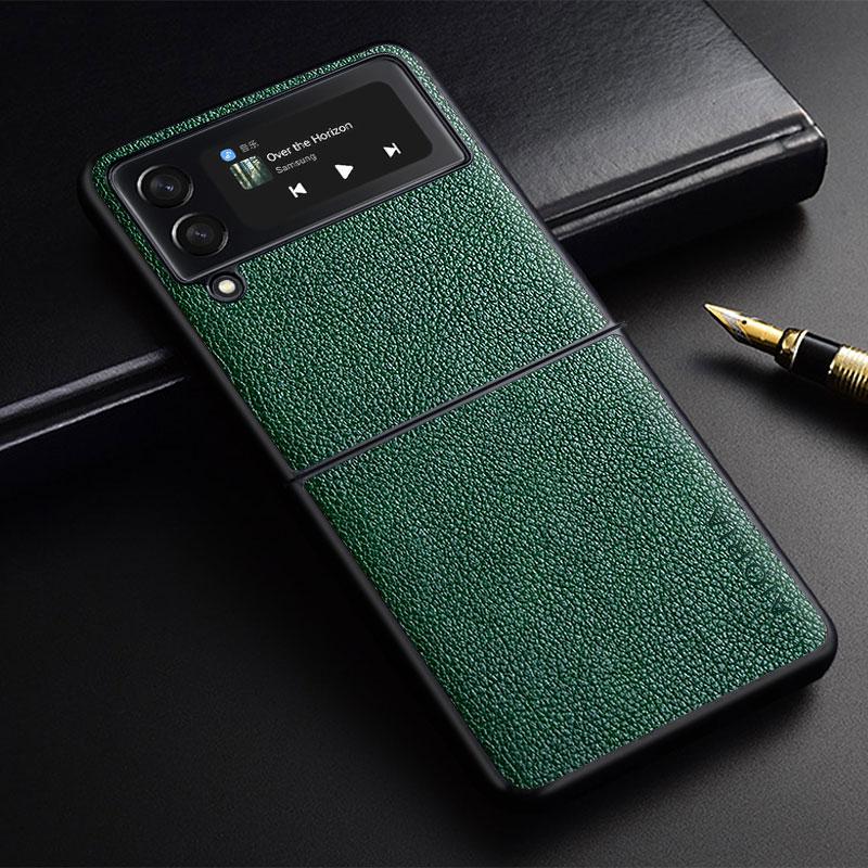 

Чехол для Samsung Galaxy Z Flip 3 4, роскошный защитный чехол из искусственной кожи в деловом стиле для Samsung Galaxy Z Flip3 Zflip3 5g, чехол Galaxy Z Flip 3 5G чёрный