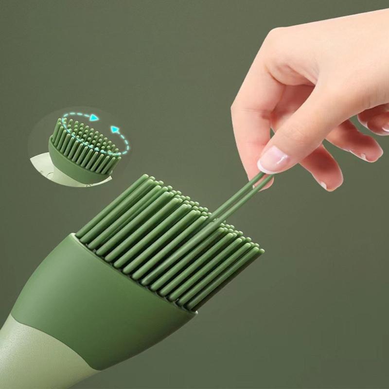 Silicone Heat Resistant Oil Brush with Bottle BBQ Grill Oil Brush Heat Resistant Baking Pastry Oil Brushes Oil Dispenser
