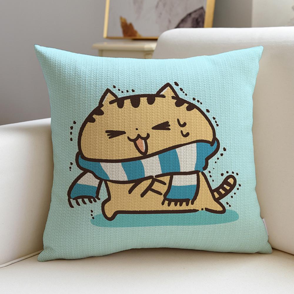 Squishy MMochi Mochi PetsS Cushion Cover Breathable and Skinfriendly Linen Pillowcase Square Removable and Washable Cushion