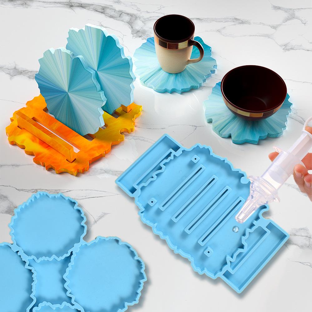Stampo in Silicone Irregolare di Forma Speciale per Realizzare Decorazioni per Torte Fatte a Mano in Fondant Sugarcraft Supporto Portaoggetti a Quattro Griglie per Sottobicchieri