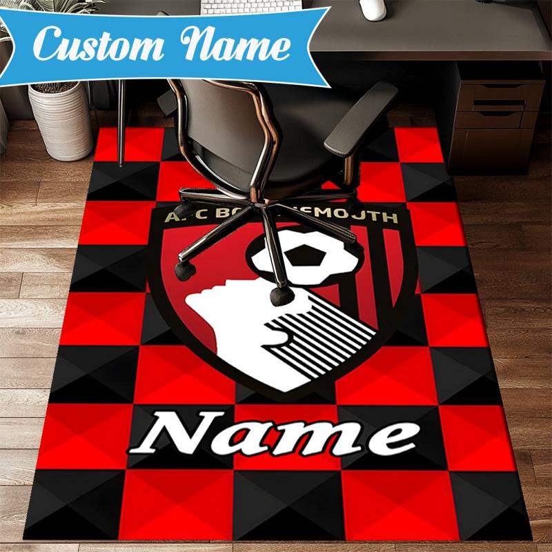 Custom Name AFC Football Crest Rug Game Carpet, Floor Mat for Bedroom Living Room Entryway Rug, Home Decor Idea Gift for Christmas Birthday