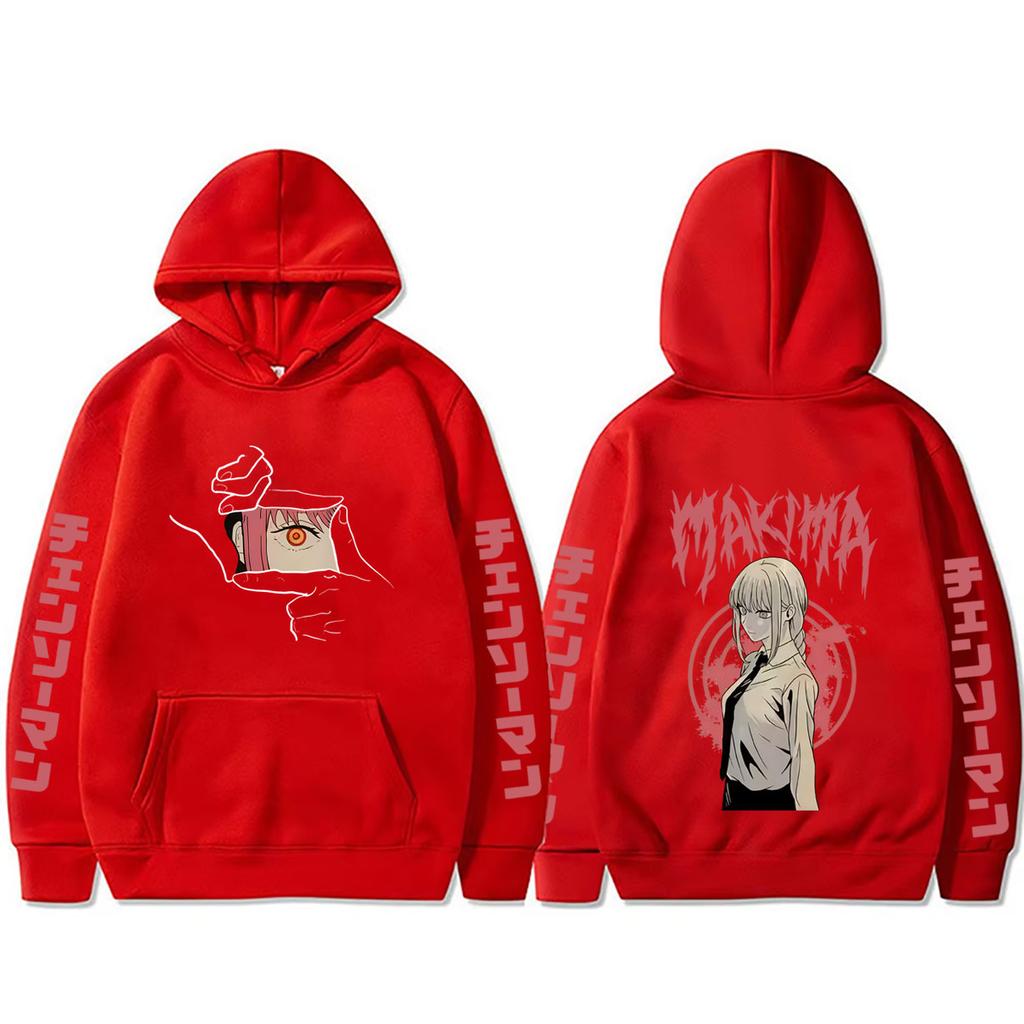 Anime Chainsaw Man Makima Merch Hoodie Men Women Manga Casual Oversized Pullover Hoodies Male Fashion Sweatshirt