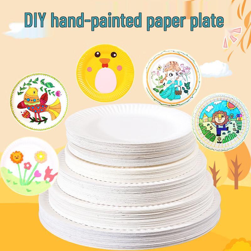 Kids DIY 8-inch Round Painting Paper Plates