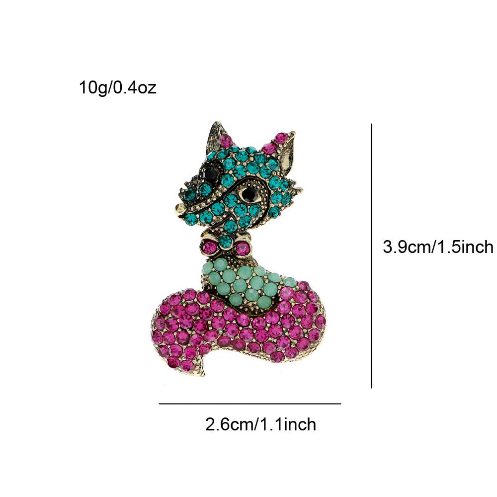 New Rhinestone Small Fox Brooch Animal Pin