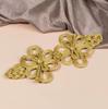 1 Pairs Handmade Chinese Frog Closure Buttons Knot Cheongsam Button Large Gold Wire Button Exquisite Bowknot Dress