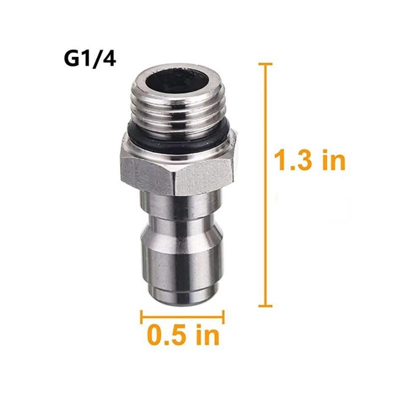 1/4  Stainless Steel Sewer Dredging Nozzle with Six High-Pressure Jets