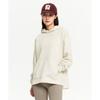 Nbn0e4s082 Women Emboss Lettering Brushed Hoodie  Ivory 