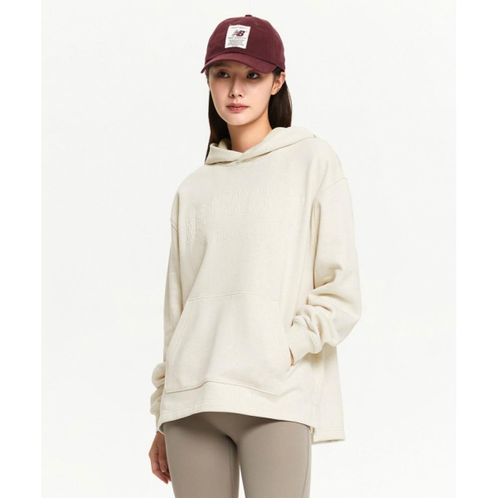 

New Balance Nbn0e4s082 Women Emboss Lettering Brushed Hoodie Ivory (39)IVORY/S(085)