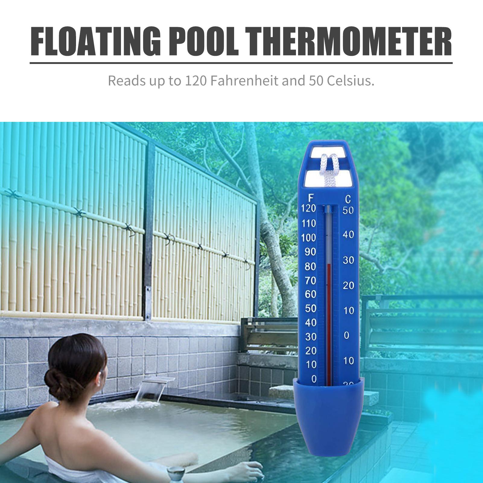 

ing Pool Thermometer Water Temperature Thermometers with String Rope for Outdoor Indoor Swimming Pools Spas Hot Tubs Fish