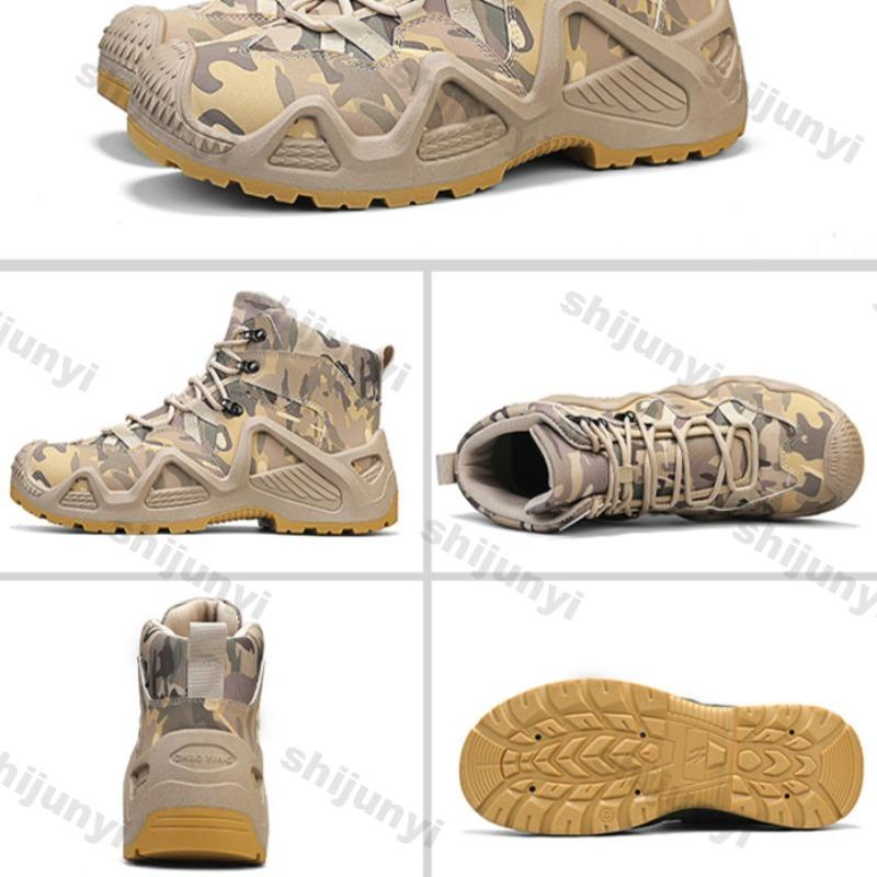 Men's Boots Autumn Winter High Top Men Outdoor Anti Slip Climbing Mountain Boots Large Size 46 Platform Anti Slip Desert Boots