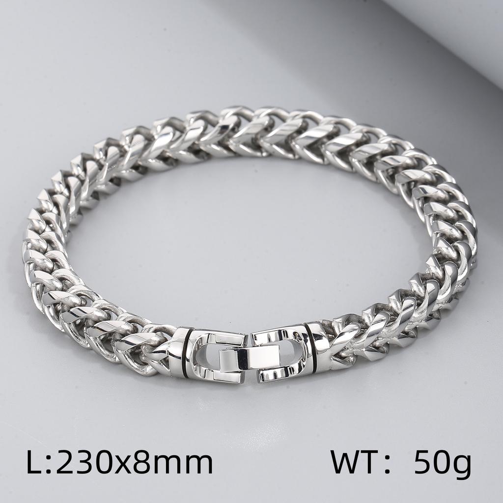 8/10mm Width Stainless Steel Keel Bracelet Plated Gold Keel Chain Bracelet Fashion Jewelry For Men Wedding Birthday Party Gift