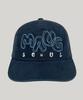 Maugeu Poppy Stitch Washed Wide Ball Cap Navy
