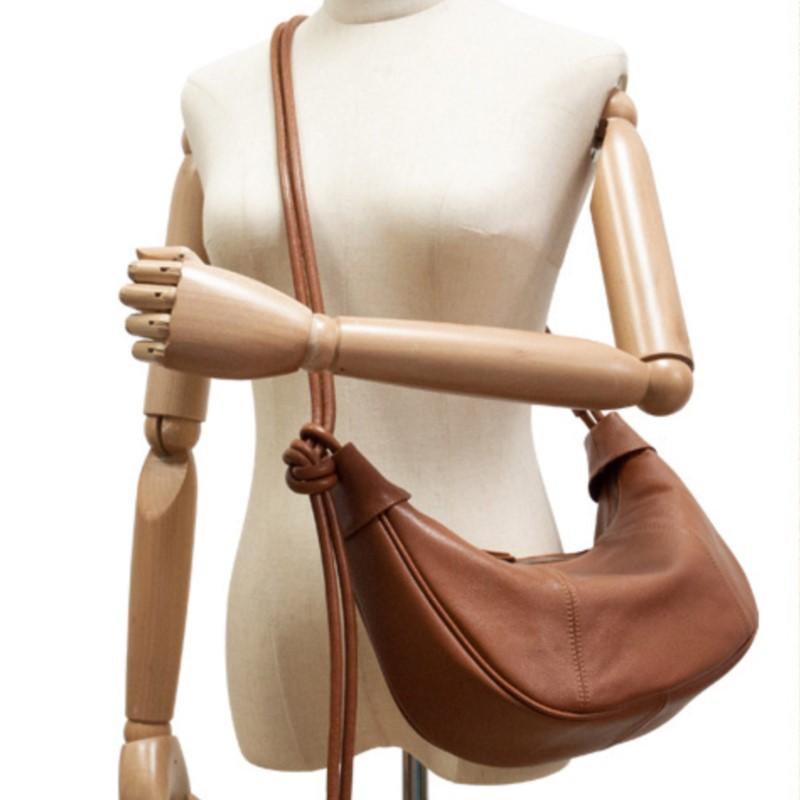 Johnature Genuine Leather Moon Bag Casual Solid Color Commuting Large Capacity Soft Cowhide Women's Shoulder Bags