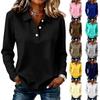 Camicia Casual da Donna a Maniche Lunghe con Bottoni e Colletto Colorato
