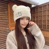 Cute Bear Ears Wool Hat Women's Winter Thickened Warm Knitted Hat Shows a Small Face Versatile Ear Protector Cold Hat New