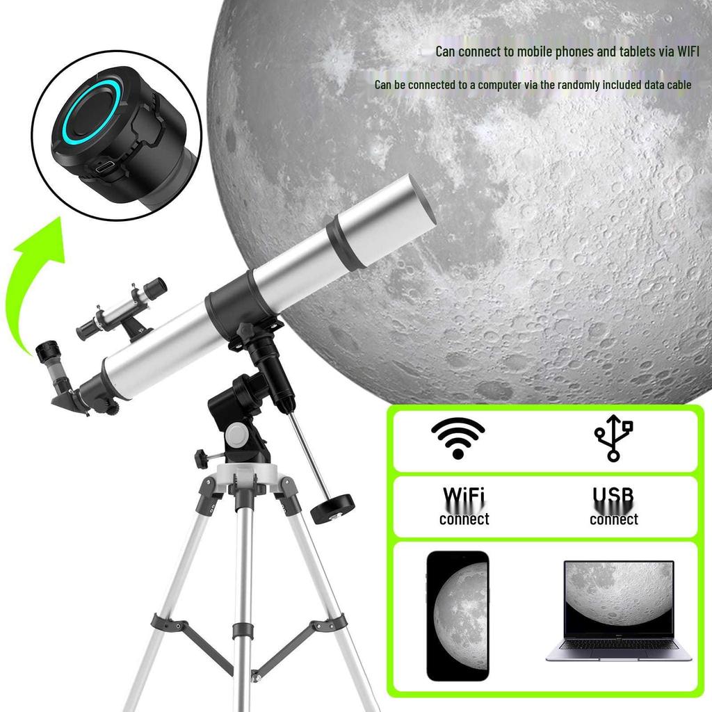 5MP 4K HD WiFi Telescope Camera: Full-Color Electronic Eyepiece for Astronomy, Birdwatching & Mobile Viewing