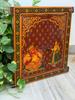 Hand Painted Ganesha Jharokha: Antique Wooden Window Wall Decor