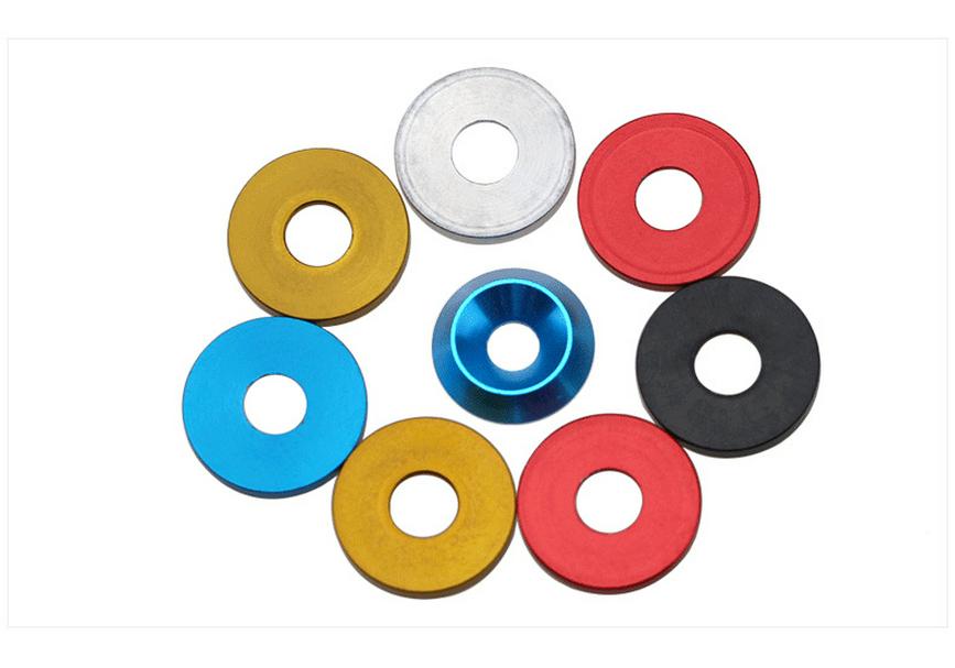 Colored Aluminum Alloy Countersunk Fish Eye Washers - M6/M8/M10