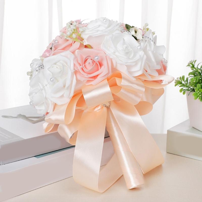 Wedding Handheld Flower Bridal Bouquet Simulation Rose Flower For Ceremony Reception Anniversary Party Gathering