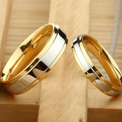 Amante della moda Coppie Donne Anello di fidanzamento in acciaio al titanio Gioielli con fascia