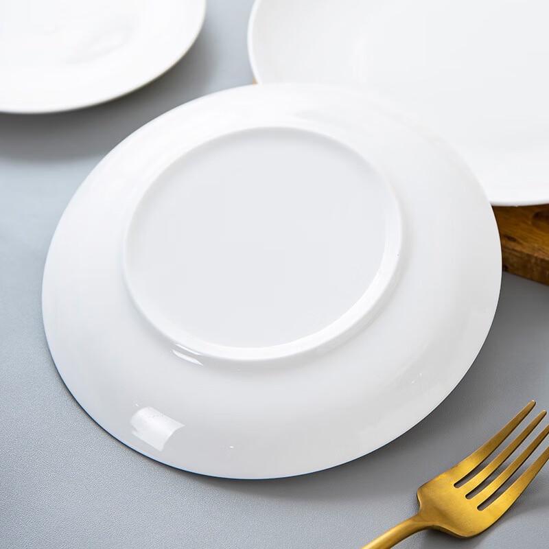 Shanyufu Pure White Ceramic Dinner Plates